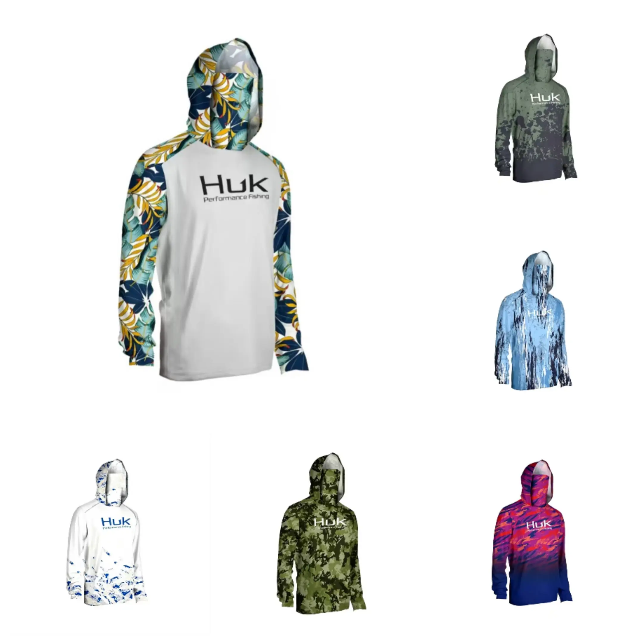 Hooded Neck Long-Sleeve Sports Top with Built-in Face Mask, Functional Fabric Pull On Shirt for Hiking & Outdoor Work