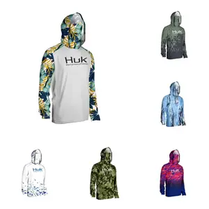 6 pieces of lightweight sunscreen hooded fishing clothes with face mask, long-sleeved, quick-drying, breathable, sports top, suitable for outdoor fishing, rowing, hiking, roof construction, landscaping