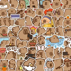 Cute Capybara Stickers - 100PCS Hot Animal DIY Waterproof Stickers, High-Value for Phone Case Decoration