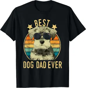 Best Dog Dad Ever Miniature Schnauzer Father's Day Gift T-Shirt