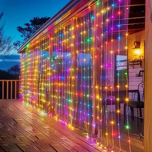 LED Curtain Light, 1 Count Waterproof LED String Light with 8 Modes, Glowing LED Lights, Twinkle Decorative Light for Outdoor Party Wedding Window