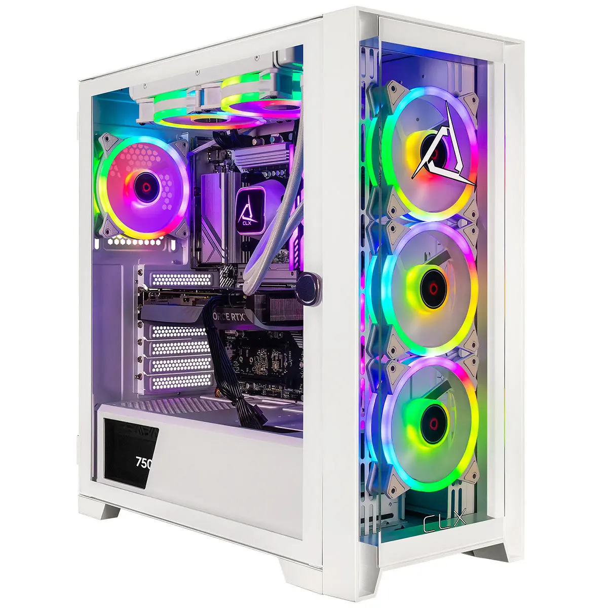 CLX SET Liquid Cooled Gaming Desktop Computer, Intel Core Ultra 7 265KF 3.9GHz, 64GB RAM, 2TB SSD, NVIDIA GeForce RTX 5060 Ti 16GB, Windows 11 Home, White