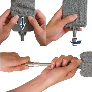 Retractable Gap Dust Cleaner with Extension Pole, Cleaning Tools with 3 Microfiber Dusting Cloths, Extendable Long Handle Duster