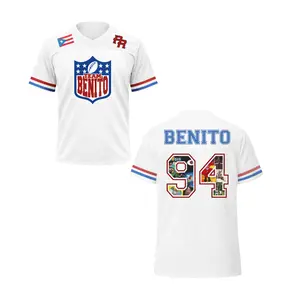 All-over Print Team Benito Football Jersey, Puerto Rican Football Jersey, Halftime Fan Jersey, Unisex Gift For Fan