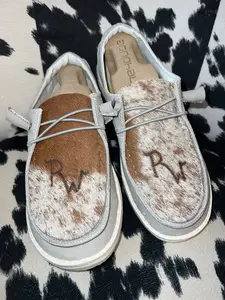 WOMENS Cowhide BRANDED Slip Ons