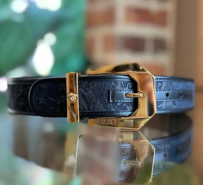 Pre-owned VERSACE Medusa Heritage Barocco Jacquard Belt 70/28(S)