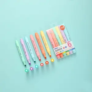 6 Markers with Macaron Colors