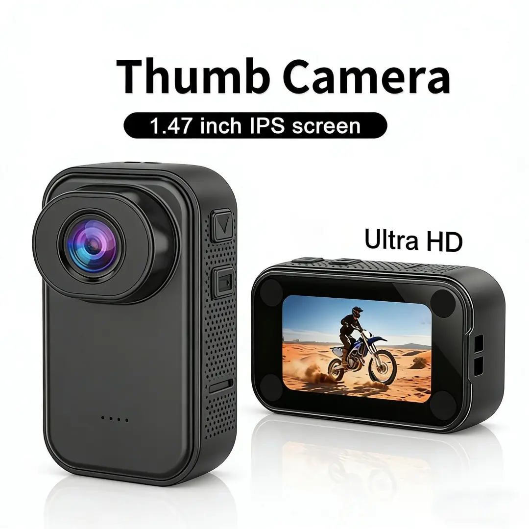 New Arrival | Vlogging Camera 1080P HD - Body Worn Cameras, 3-Hour Battery, 130° Wide Angle, Dual Cam Action Camera | Professional Sports Outdoor Vlog Equipment, Install Anywhere for Travel