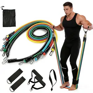 Upgraded Resistance Bands Set, Portable Exercise Tubes with Door Anchor & Handles for Strength Training