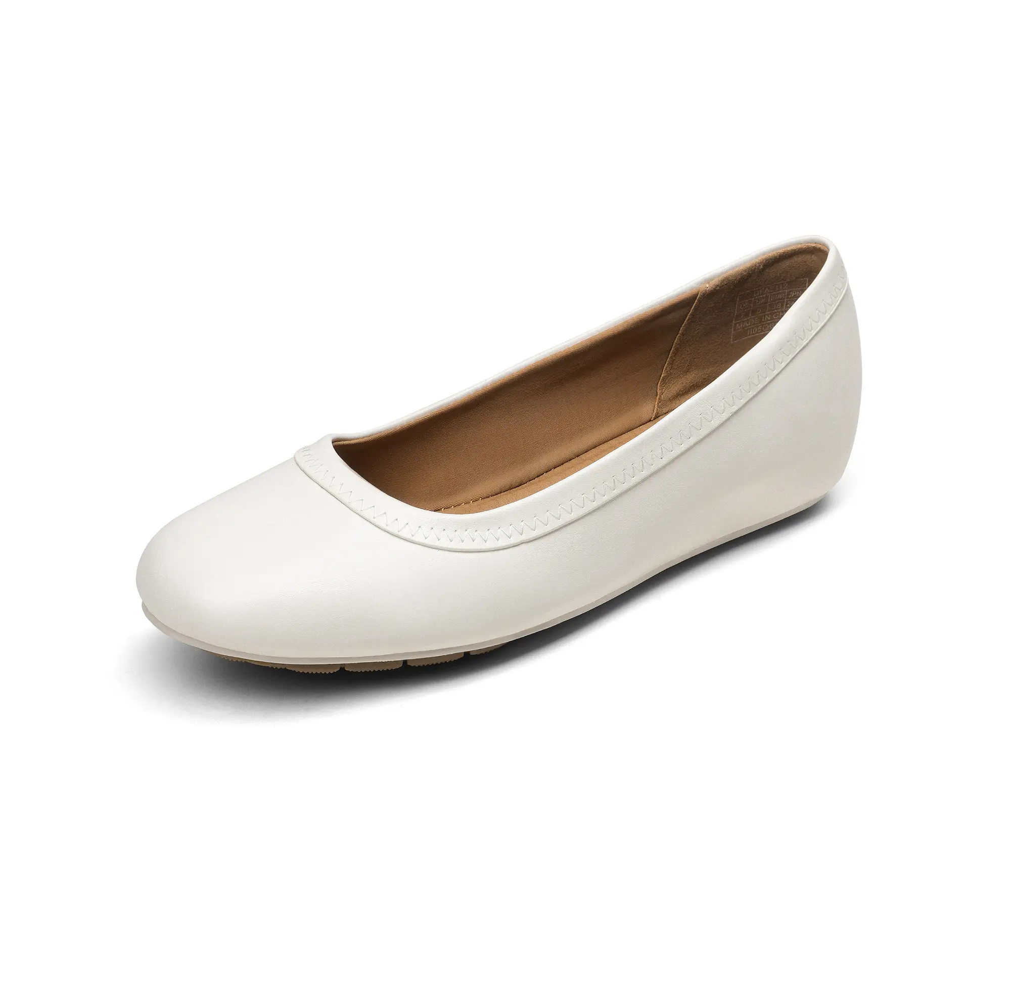 Dream Pairs Women's Slip On Ballet Flats, PU Leather Low-Wedge Shoes with Arch Support, Slip-Resistant Sole for Casual Wear