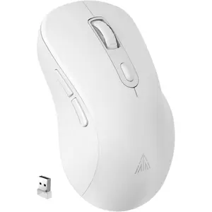 SM66 White Silent Wireless Mouse, Dual Mode(BT/2.4G) Computer Mouse for Laptop/PC/Mac