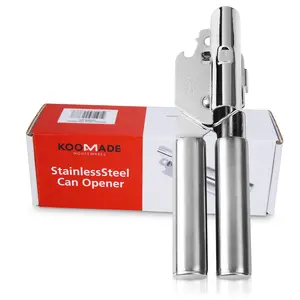 Can Opener, Manual Can Opener Heavy Duty Stainless Steel Smooth Edge Bottle Openers with Ergonomic Handles, Multifunctional Kitchen Tool (Silver) Utensils