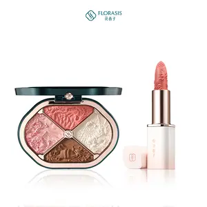Florasis Eternal Bloom Duo (Eastern Beasts Sculpting Makeup Palette & Blooming Rouge Engraved Lipstick)