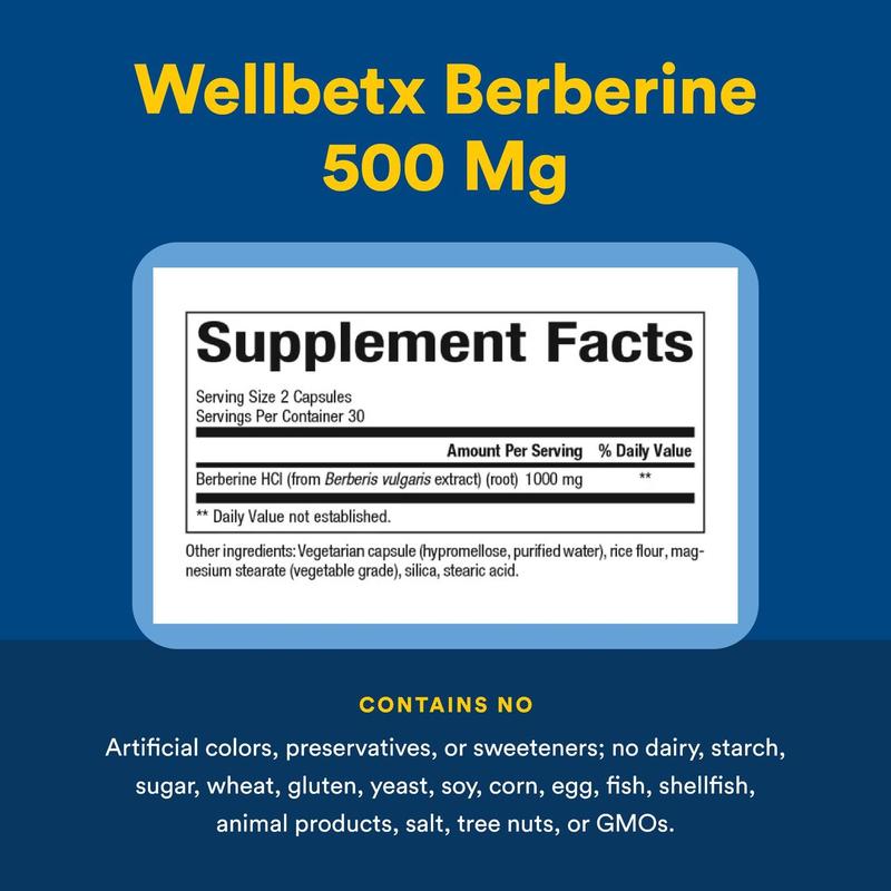 Natural Factors WellBetX Berberine 1,000 mg