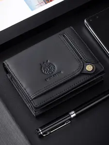 Men's Business Fashion Zipper Wallet, Large Capacity Card Holder, Credit Card Holder, RFID Anti-theft Brush Retro Multi-functional Money Clip