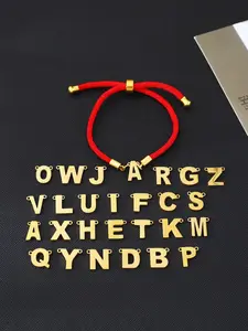 1 Piece Fashion Alphabet Charm Bracelet, Letter Link Bracelet, Stainless Steel Jewelry for Party, Daily Clothing Decor for Girl