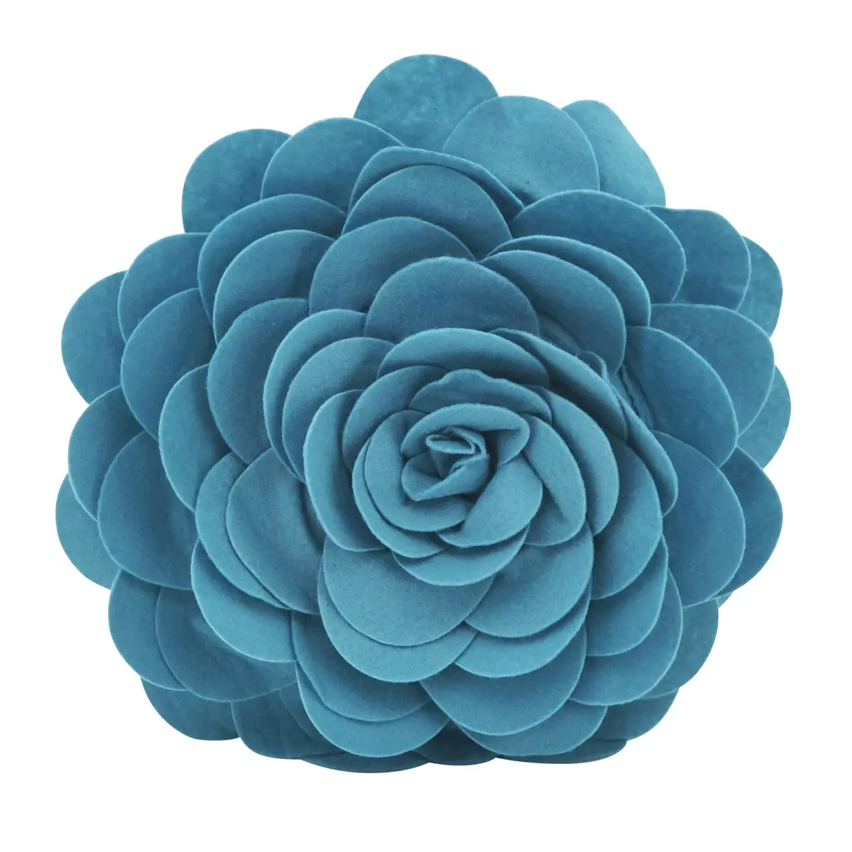 Saro Lifestyle FT095.TE16R 16 in. Rose Flower Design Poly Filled Throw Pillow, Teal, Room Decor, House Decor