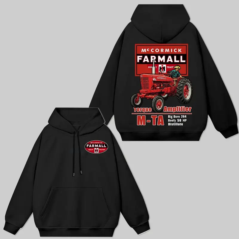 Farmall Super M-TA Tractor T-Shirt Farm Machinery Graphic Sweatshirt T-Shirt Hoodie Farmers X-mas Gift