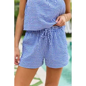 Greer Blue Gingham Shorts