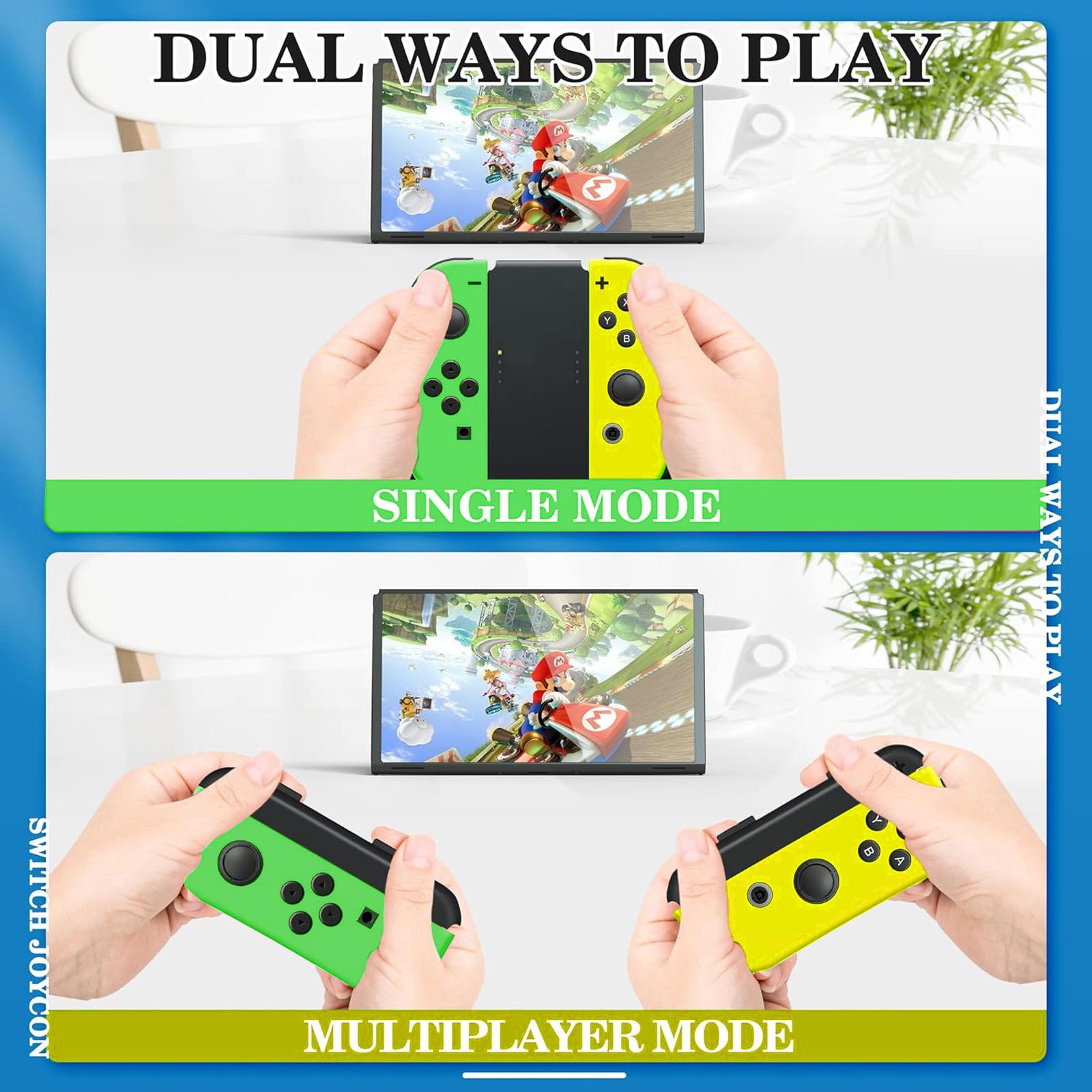 Wireless Joypad L/R Controller for Nintendo Switch Green/Yellow Ergonomic Dual Vibration Motion Bluetooth Console Game Controllers Wireless Joypad L/R Controller for Nintendo Switch Green/Yellow Ergonomic Dual Vibration Motion Bluetooth Console Game Controllers