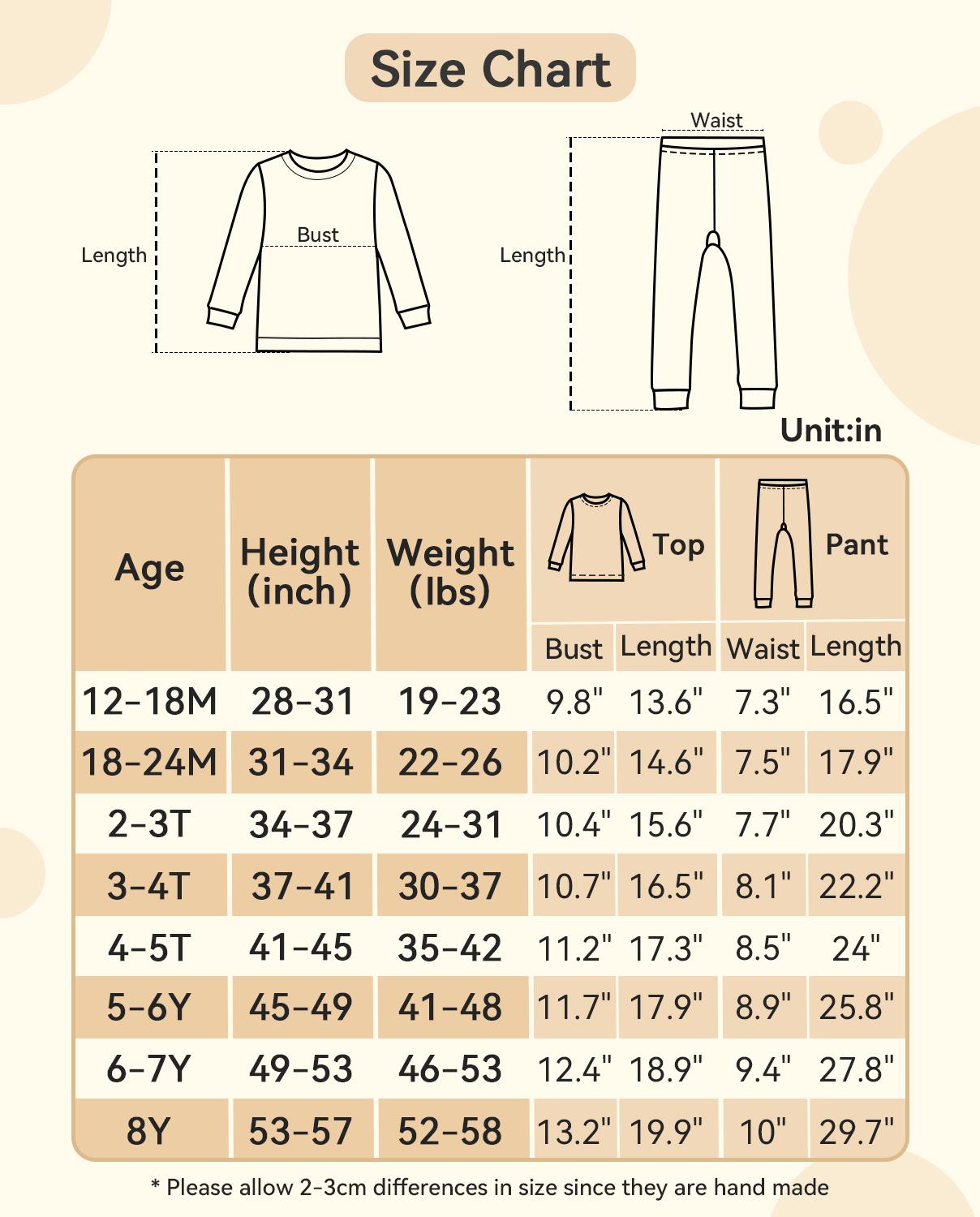 babee Reshinee Moisture-wicking Bamboo Pajama sets for Toddler Boys Girls,Temp-Sensing Babys Kids 2pcs Pjs,Long-Sleeve Snug Fit Sleepwear 12M-8Y Sets,Valentine's Day gift