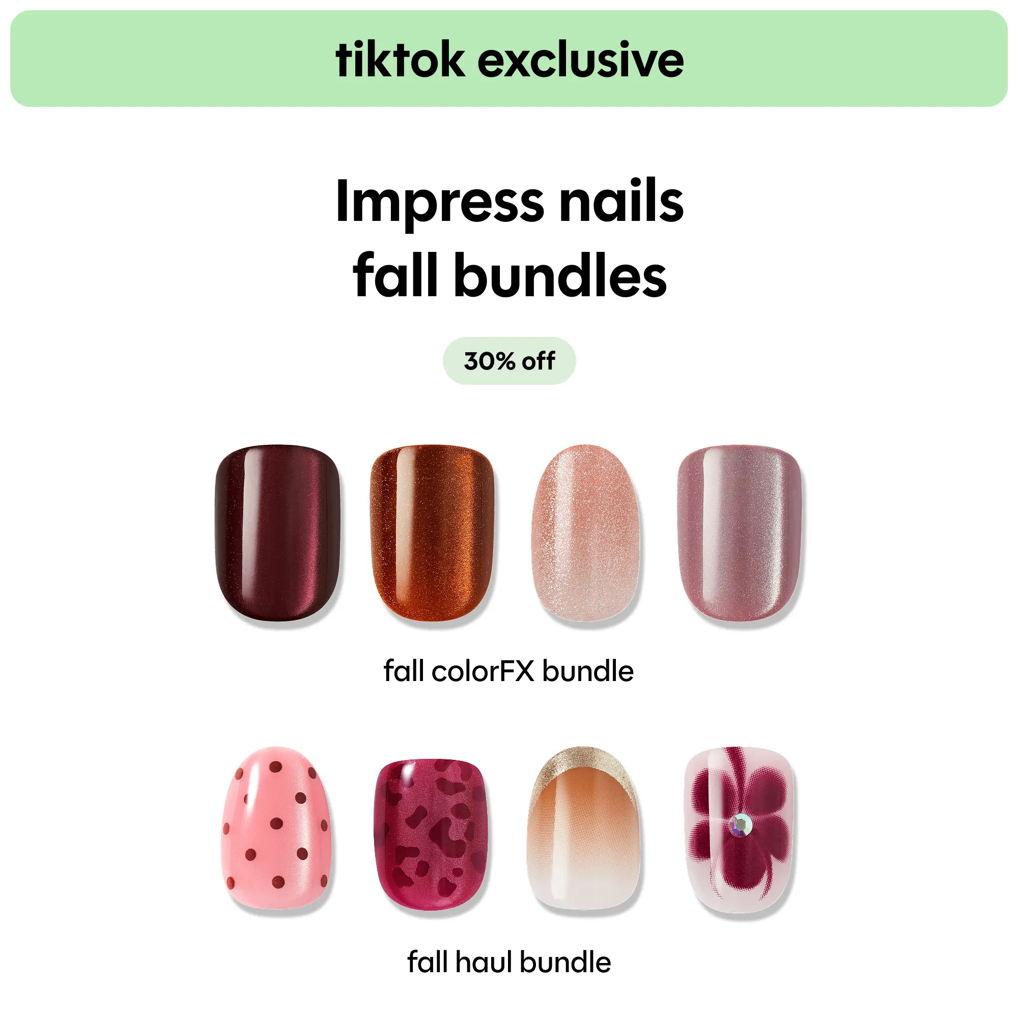 *TikTok Exclusive* Impress No Glue Press-On Nails Fall Bundle Collection