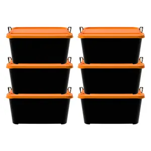 Life Story 55 Quart Stackable Storage Bin, Heavy Duty Lidded Container, 6 Pack
