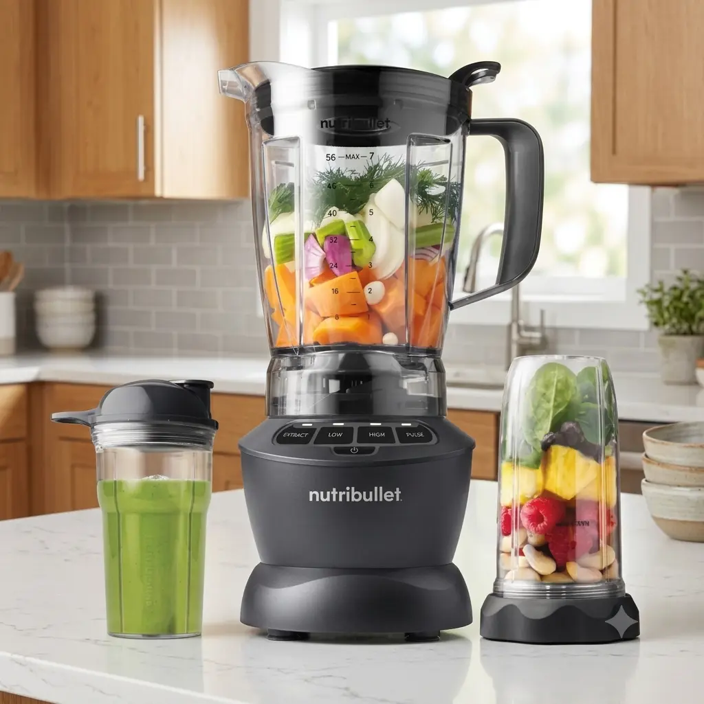nutribullet Blender Combo with Serve Cups, NBF10500AK Matte Black, 1000W nutribullet Blender Combo with Serve Cups, NBF10500AK Matte Black, 1000W