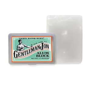 Gentleman Jon 3.7 Ounce Alum Block in Plastic Case - Upgrade Your Shave - Soothing Aftershave Solution for Shaving Razor Burn Relief - Travel Friendly Durable Plastic Case Included, Aftershave for Men