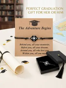 Graduation gifts for her/him, kindergarten graduates, high school/college gifts, 5th/8th grade boys' and girls' bracelets, women's jewelry cards, Stainless steel bracelet, adjustable cuffs for middle school and senior students