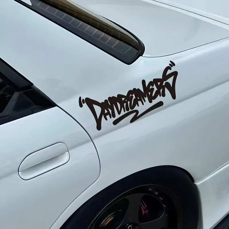1PC Graffiti Logo Sticker Decal, Car Decals for cars, Cool Car Decoration, Automotive Decoration, stick on carry bags or street cultural items, 'DAYDREAMERS' decor with street vibe. Graffiti lovers use as personalized decoration, Stickers for cars