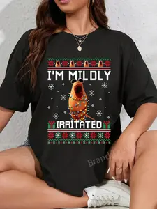 100% Cotton I'm Mildly Irritated Marcus The Worm Christmas Funny Meme T-Shirt