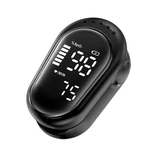 Rechargeable Portable Fingertip Pulse Oximeter - 5s Fast Reading, 1-Touch HD Display Blood Oxygen Monitor, 8s Smart Auto-Off, Black for Home & Travel