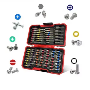 83pcs Replaceable screwdriver bits, hex and star-shaped screwdriver heads, compatible with electric drills. Features S2 steel cross, flat, square, star, hex and TORX drill bits, packaged in a box