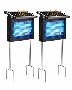 Bug Zapper Outdoor Solar Powered, Mosquito Zapper Indoor with 4500V High Powered, Electric Fly Zapper with Extension Cord and Grounding Bracket, Rechargeable Waterproof Mosquito Killer, Fly Zapper, Mosquito Killer, Electric Trap Ideal for Patio, Backyard