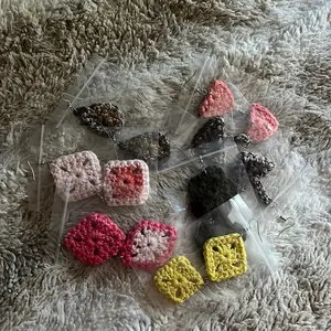 Crocheted Earrings - Colorful Handmade Designs in Clear Packaging Variety of Patterns and Colors