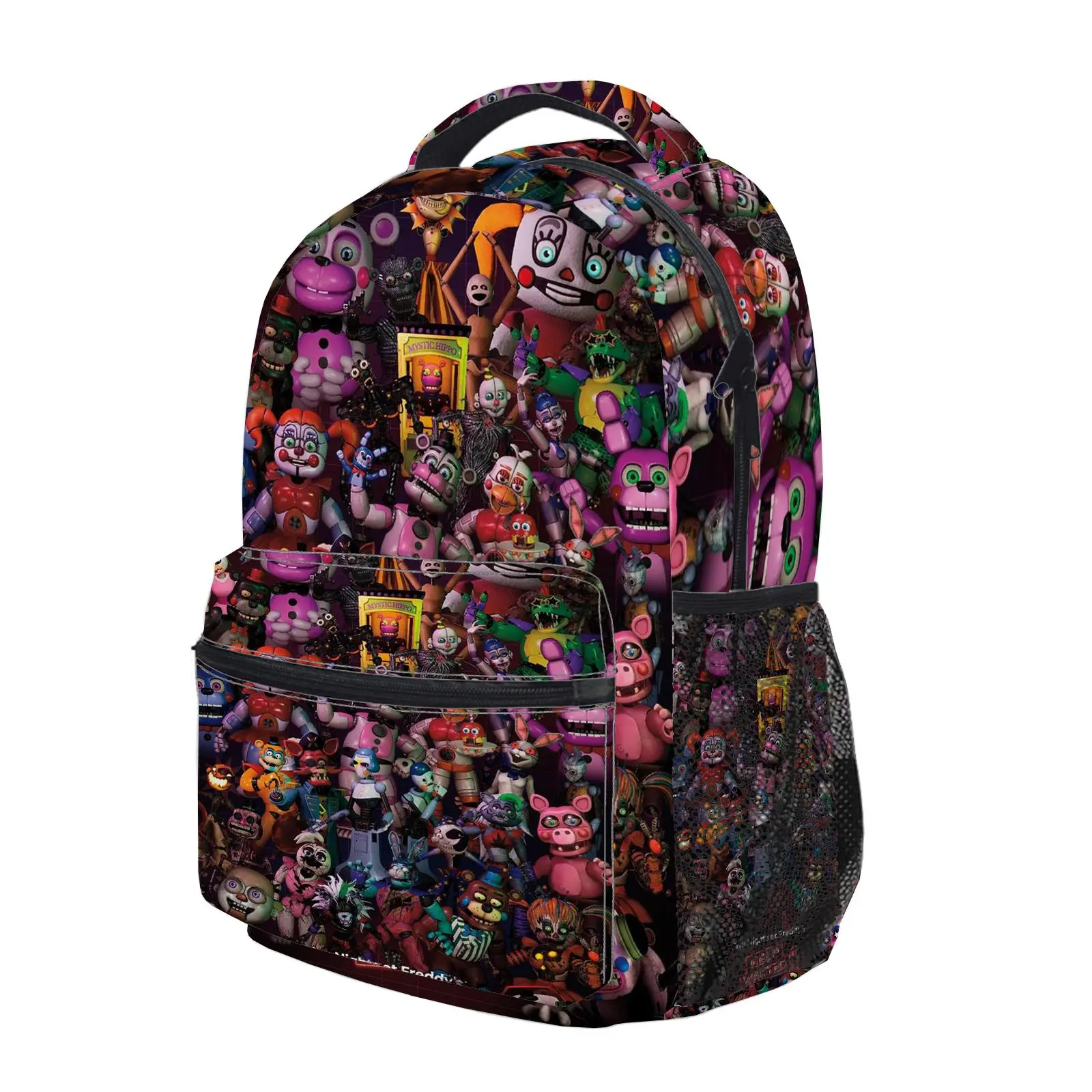 five nights at freddy's Y2K Fashion School Backpack for Teen Girls, Cute Cartoon Aesthetic Student Bookbag with Padded Shoulder Straps, Large Capacity Casual Daypack and Travel Bag for Kids L-196