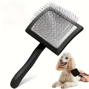 1pc ultra long stainless steel dog brush, needle length 2.5cm/0.98in, comfortable grip design handle, can remove 95% dead hair and tangles, dog hair removal product