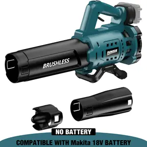 Cordless Leaf Blower for Makita 18V Battery, 480 CFM Electric Blower with Brushless Motor, Lockable to Maintain Speeds up to 130MPH, Handheld Blower for Snow Blowing, Lawn Care, Yard(No Battery) leafblower