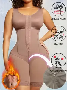 Women's Plus Size Body Shaping Jumpsuit, Shapewear, Underwear, Waist Cinching & Butt Lifting Design, Zipper Closure, Comfortable Fit for Daily Wear