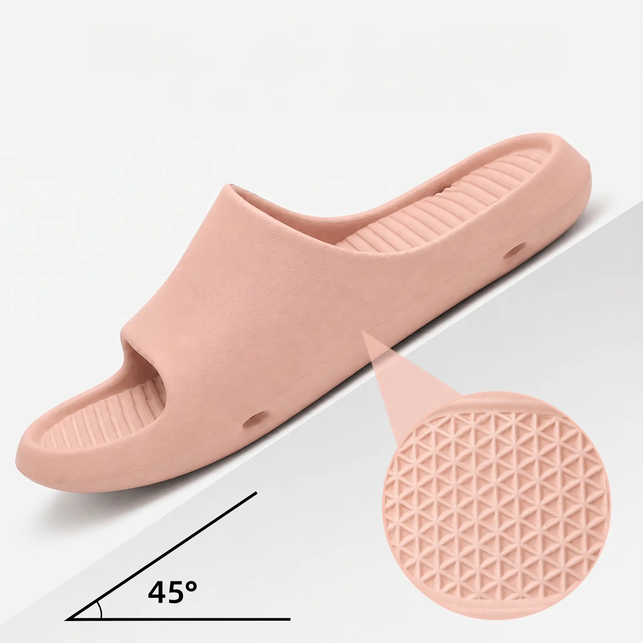 Women’s Pink Open-Toed Cloud Foam Platform House Slippers, Bathroom Sandals, Open Toed Sandals
