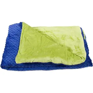 Kids Weighted Blanket - 7lb Cooling Weighted Blanket for Kids - Washable Minky Cover with Glass Beads - Rayon Made from Bamboo - Designed for Sensory Support (40-70lb) - Blue