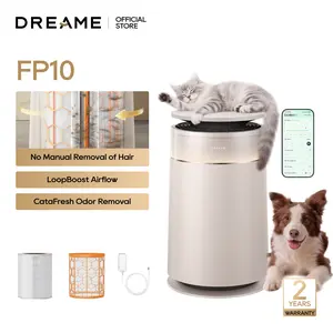 DREAME FP10 HEPA Air Purifier with Self-Cleaning Pet Hair, Suck Up Floating Cat Dog Hair Dander for Home Large Room, 4 Filters Smart Air Cleaner for Pet Odor Purification, APP & Voice Control