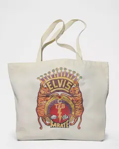 Elvis TCB Karate Ivory Tote Bag
