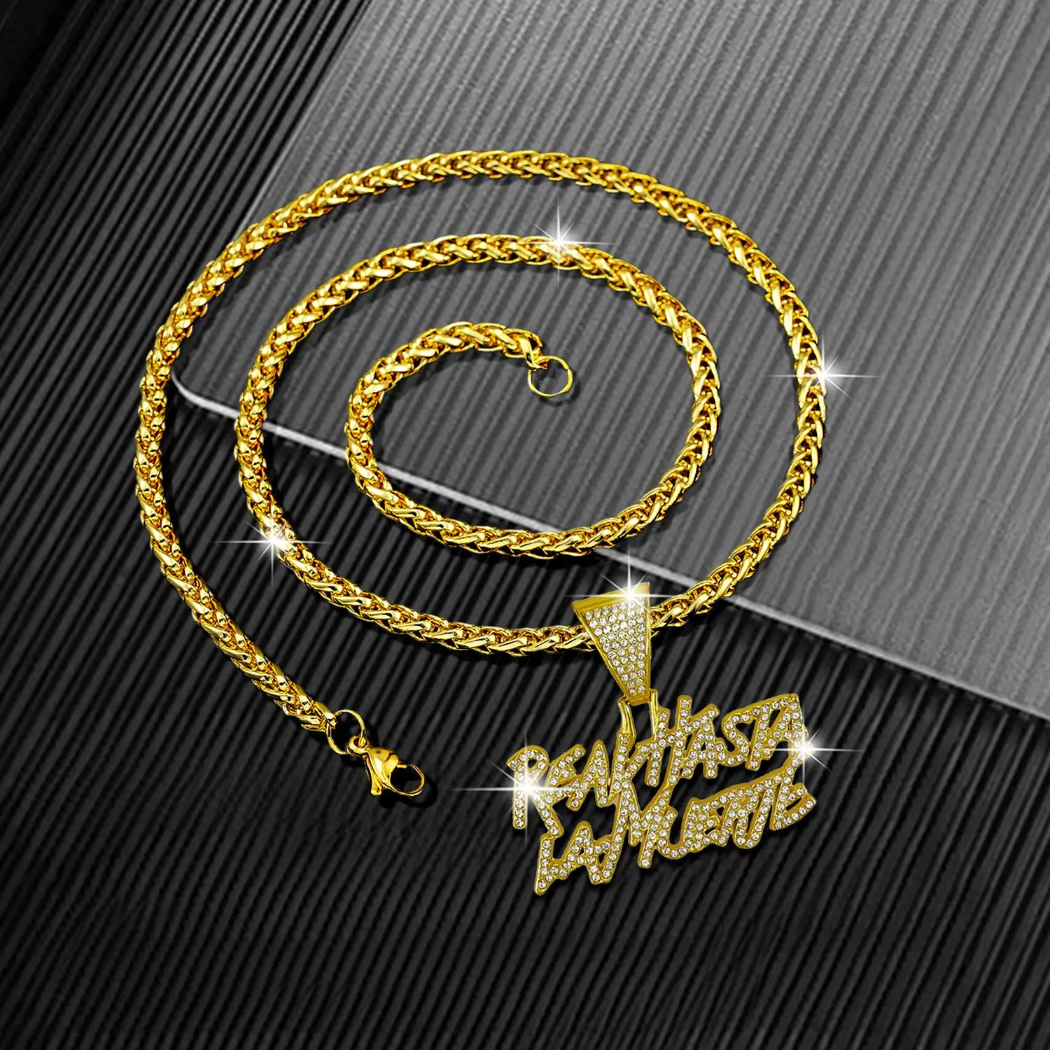 Fashion Men's and Women's Letters "reavhasta Lamuerte" Hip Hop Pendant Necklace - Couple Pendant Necklace, Anniversary Gift Party Send Friends Party Exquisite Chain Jewelry Fashionable Jewelry