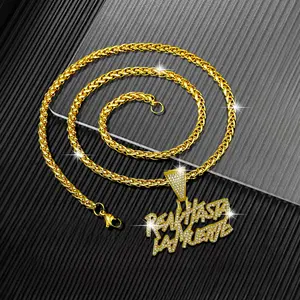 Fashion Men's and Women's Letters "reavhasta Lamuerte" Hip Hop Pendant Necklace - Couple Pendant Necklace, Anniversary Gift Party Send Friends Party Exquisite Chain Jewelry Fashionable Jewelry