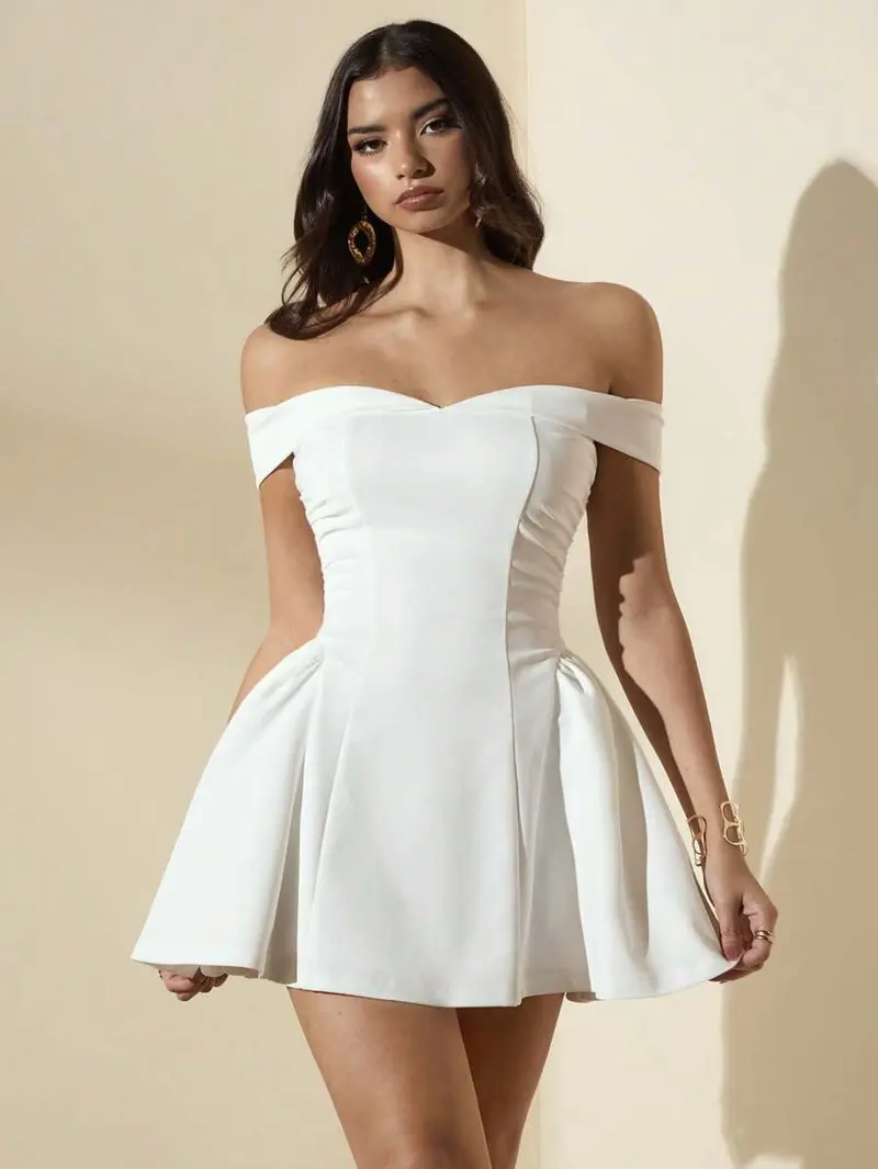 white off the shoulder dress - TikTok Shop
