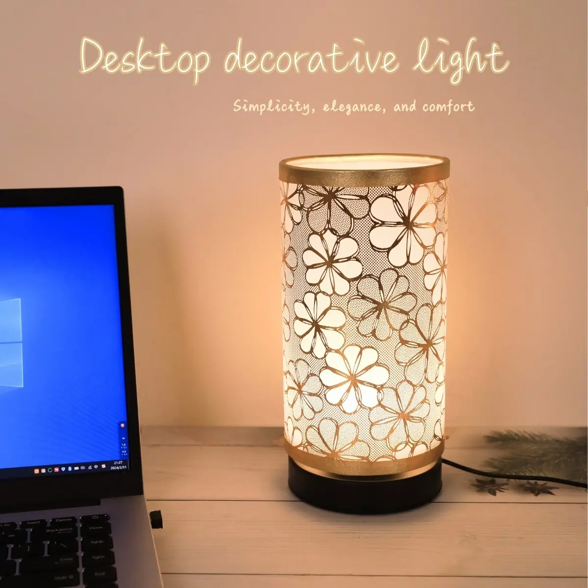 Modern Minimalist Cylinder Fabric Table Lamp, USB Powered Warm Light, Decorative Lighting, Indoor Decorative Light, Ideal for Bedroom Office Bedside Bookshelf Living Room Decor, Home Decoration Lamp, Decorative Lamps