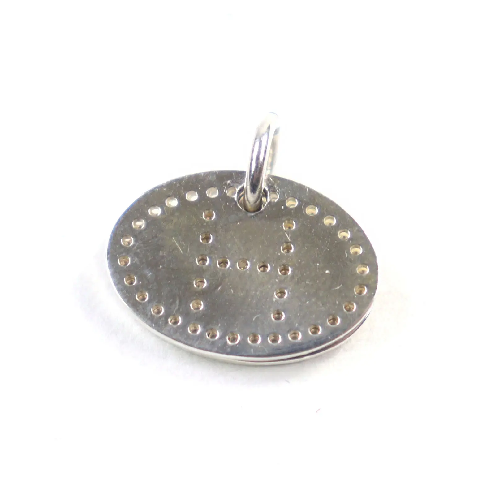 Pre-owned HERMÈS Sterling Silver 925 (Ag925) Small Leather Goods Hermes H logo AG925 Pendant