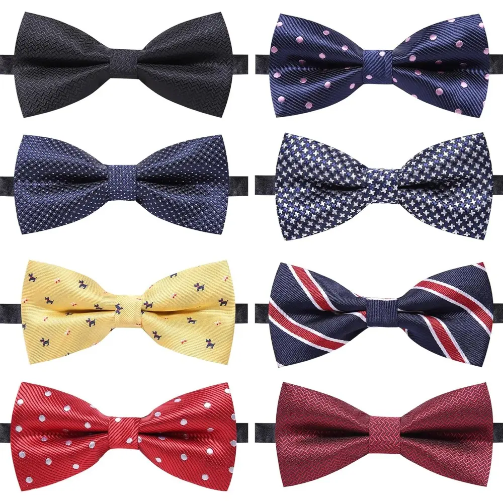 8 PCS Adjustable Pre-tied Men's Bow Ties Bow-ties for Men Boys Wedding Gifts 8 PCS Adjustable Pre-tied Men's Bow Ties Bow-ties for Men Boys Wedding Gifts